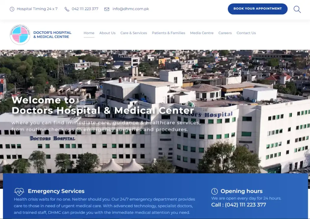 hospital website